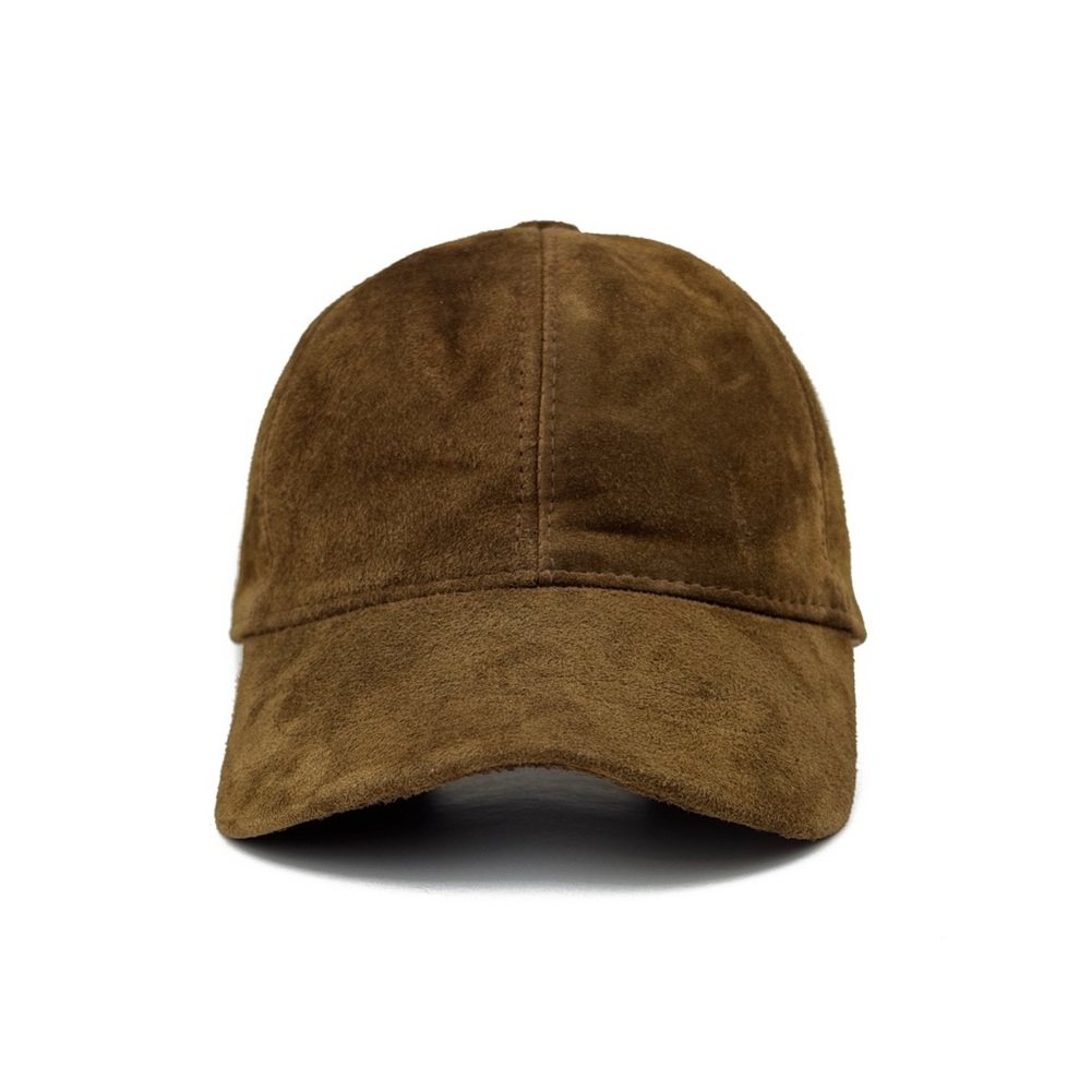 Real Leather Suede Ball Cap | Leather Hat